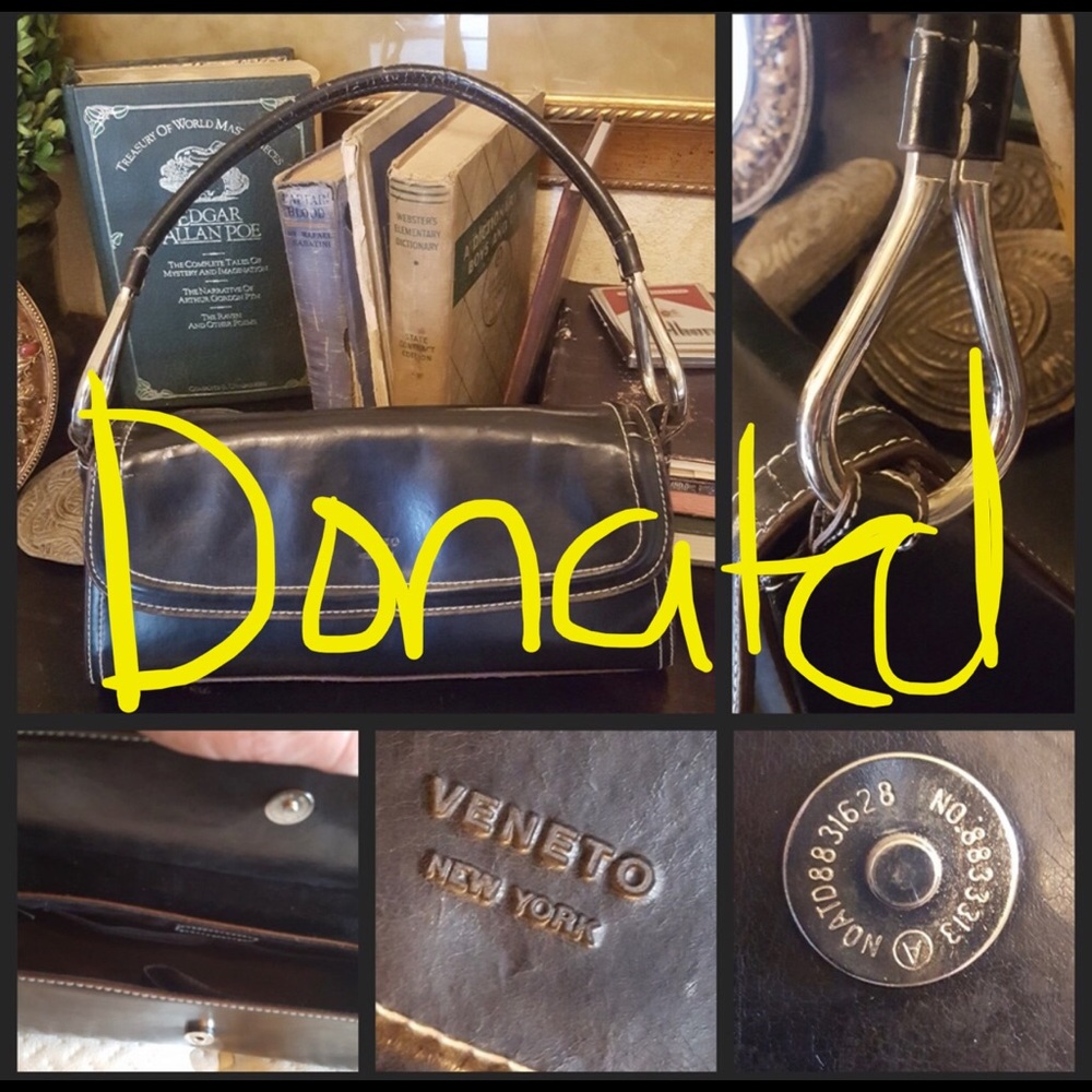 DONATED Black Veneto New York Purse